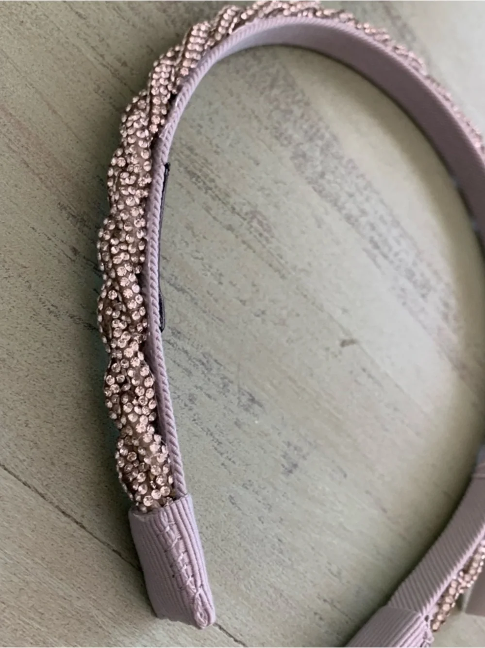 NWT J. Crew Silver Braided Crystal Headband